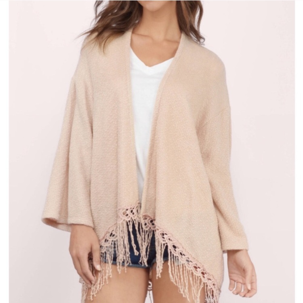 Blush Fringe Cardigan by Cotton Candy
